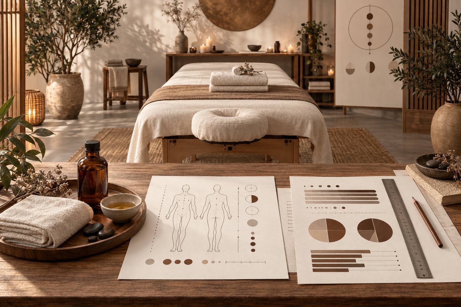 Illustration éditoriale du sujet : Prix d'un massage californien de 60 minutes, relevé 2026
