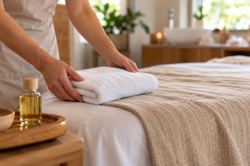 Illustration de détail sur le sujet : Massage et pudeur : ce que le cadre prévoit réellement